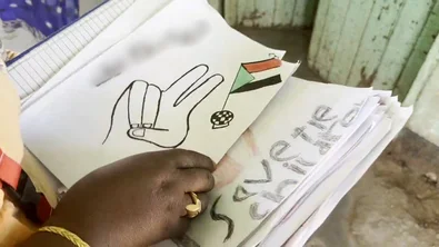 Een tekening door een Soedanees kind