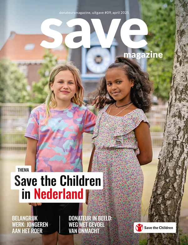 cover van save magazine april 2025: Thema Save the Children in Nederland
