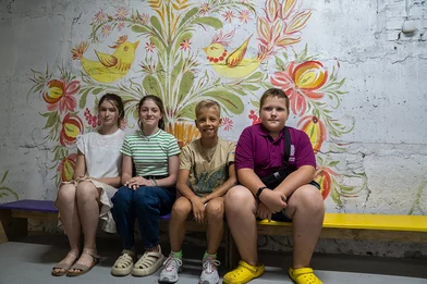 Kinderen in school - Oekraïne