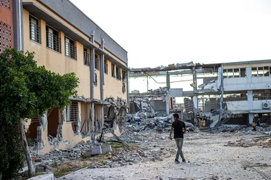 Gebombardeerde school in Gaza