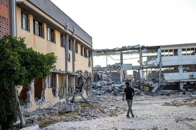 Gebombardeerde school in Gaza