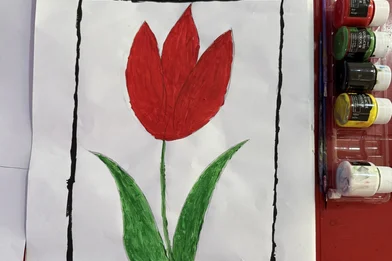 bloem getekend